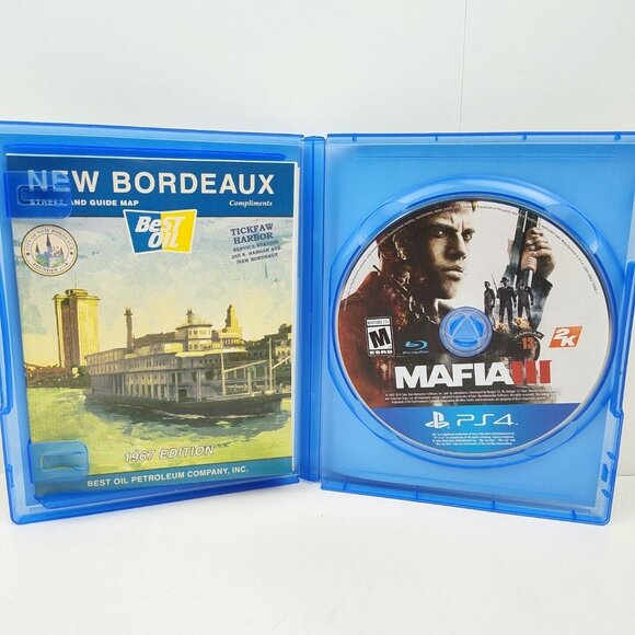 Mafia III (Sony Playstation 4, 2016) PS4 Map, Manual & Insert Tested & Working - Picture 3 of 5